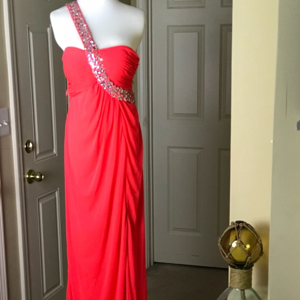 Betsy & Adam_”As Is”_Orange Gown_Read Description